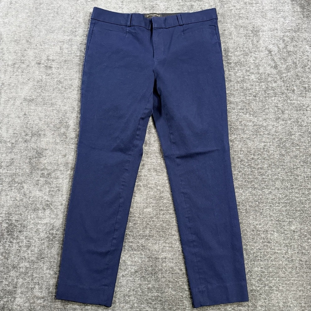 Banana Republic Sloan Fit Chino Pants Womens Size 4 Blue Low Rise Flat Front